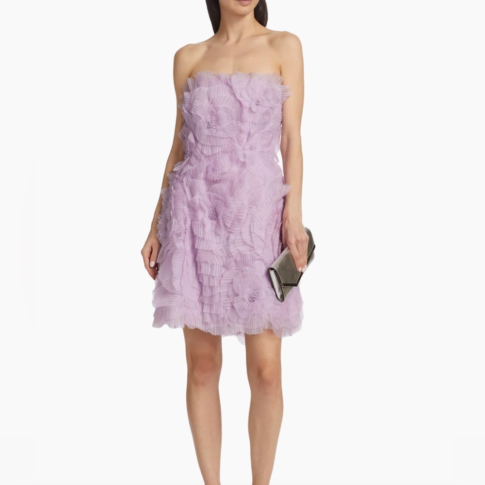 Strapless Silk Mini dress - Color Lilac